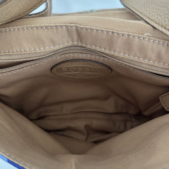 Fossil Preston Crossbody Leather Canvas Floral Purse Messenger Bag Watercolor - Picture 6 of 16